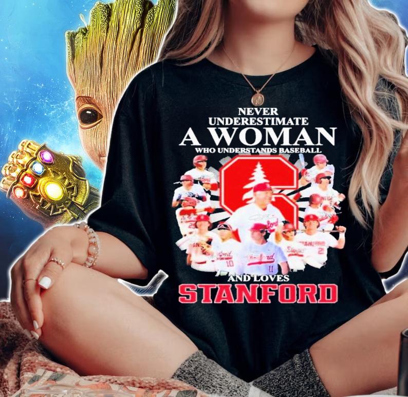 Never Underestimate A Woman Who Understands Baseball And Loves Stanford Cardinals Signatures t-shirt woman shirt