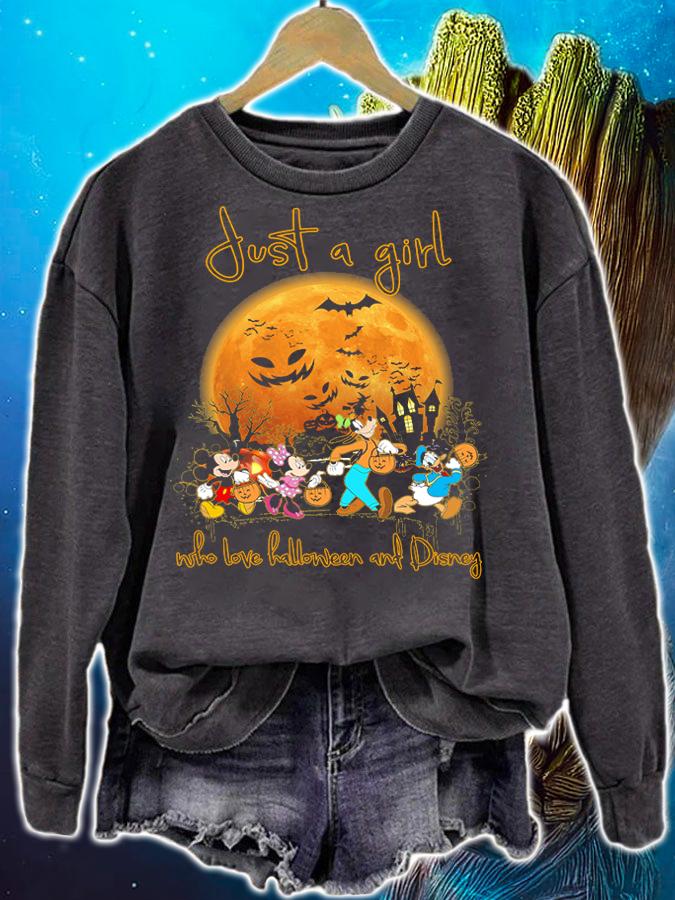 Just A Girl Who Love Halloween And Disney Characters t-shirt sweatshirt