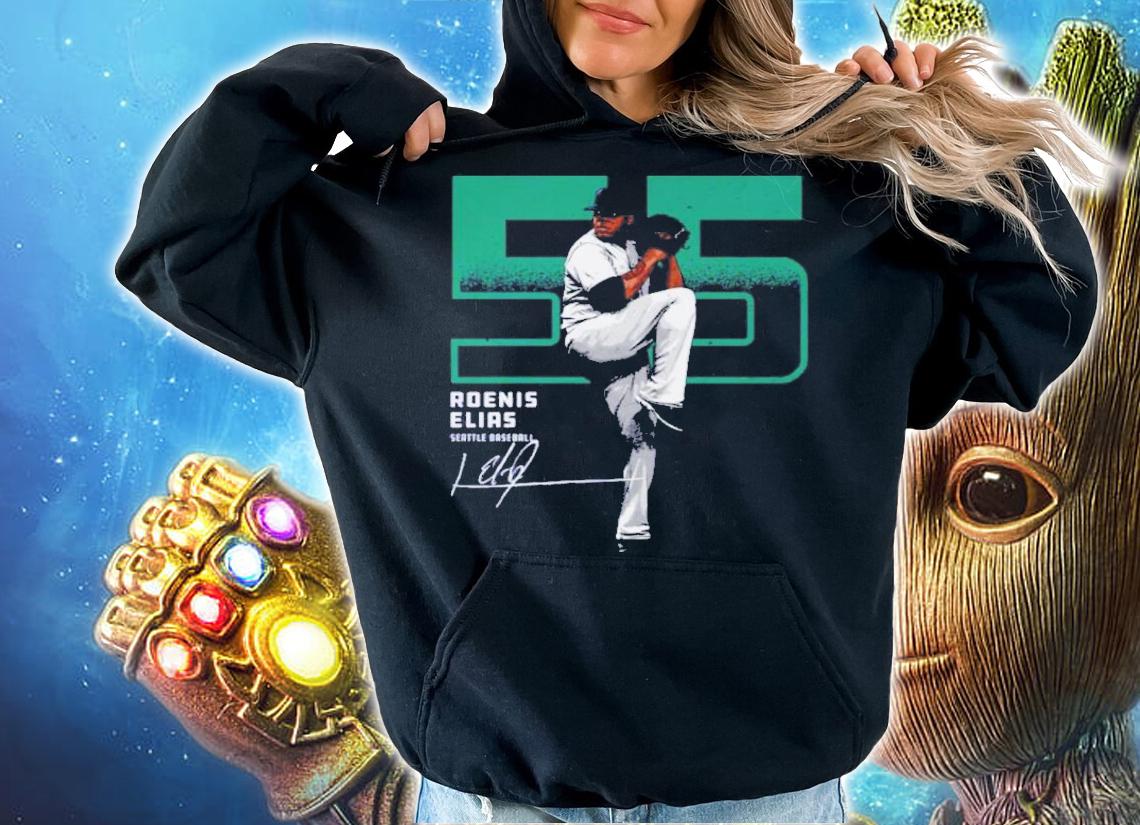 Roenis Elias Seattle Mariners Outline Baseball Signatures Shirt t-shirt hoodie