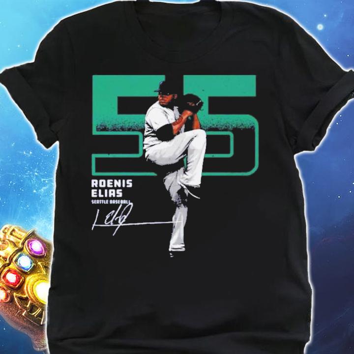 Roenis Elias Seattle Mariners Outline Baseball Signatures Shirt t-shirt shirt