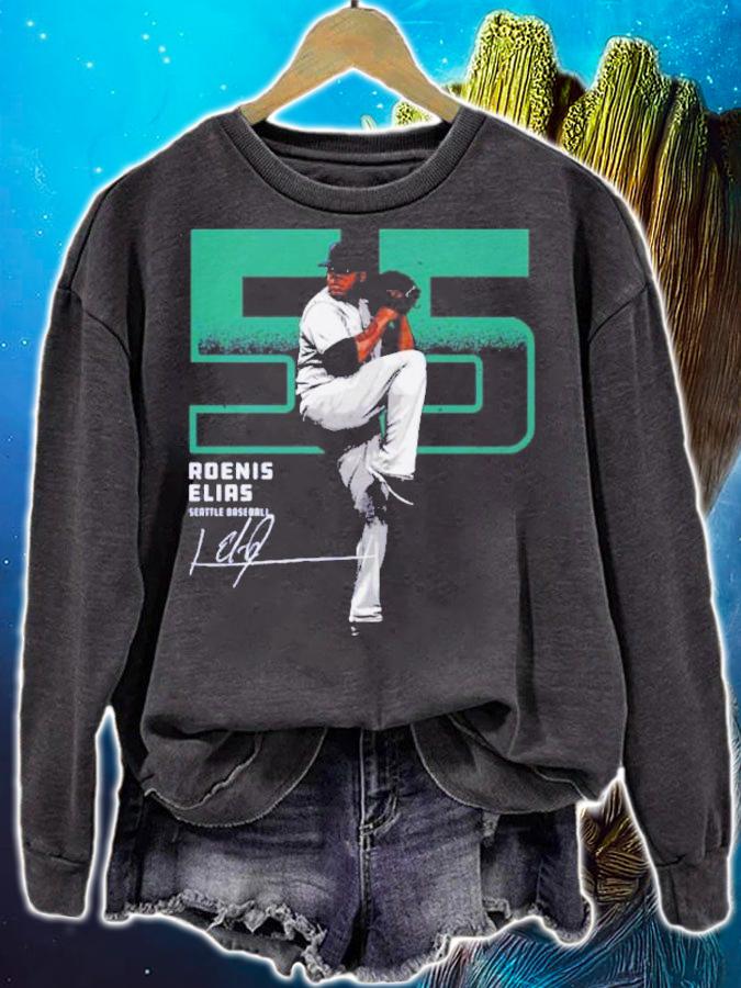 Roenis Elias Seattle Mariners Outline Baseball Signatures Shirt t-shirt sweatshirt