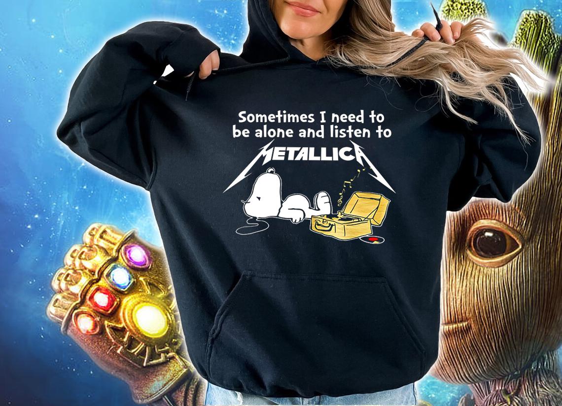 Snoopy Sometimes I Need To Be Alone And Listen Metallica t-shirt hoodie