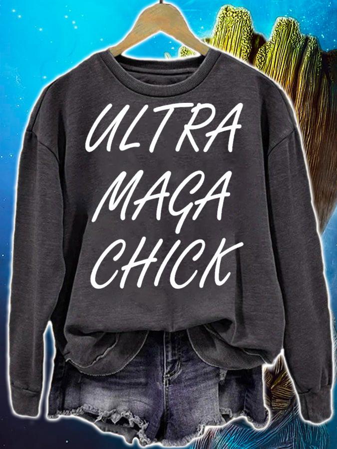Ultra Maga Chick Support Trump 2024 President #45 Anti-Biden T-Shirt t-shirt sweatshirt