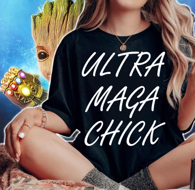 Ultra Maga Chick Support Trump 2024 President #45 Anti-Biden T-Shirt t-shirt woman shirt