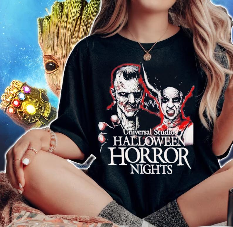 Universal Studios Halloween Horror Nights Frankenstein & Bride Of Frankenstein shirt t-shirt woman shirt