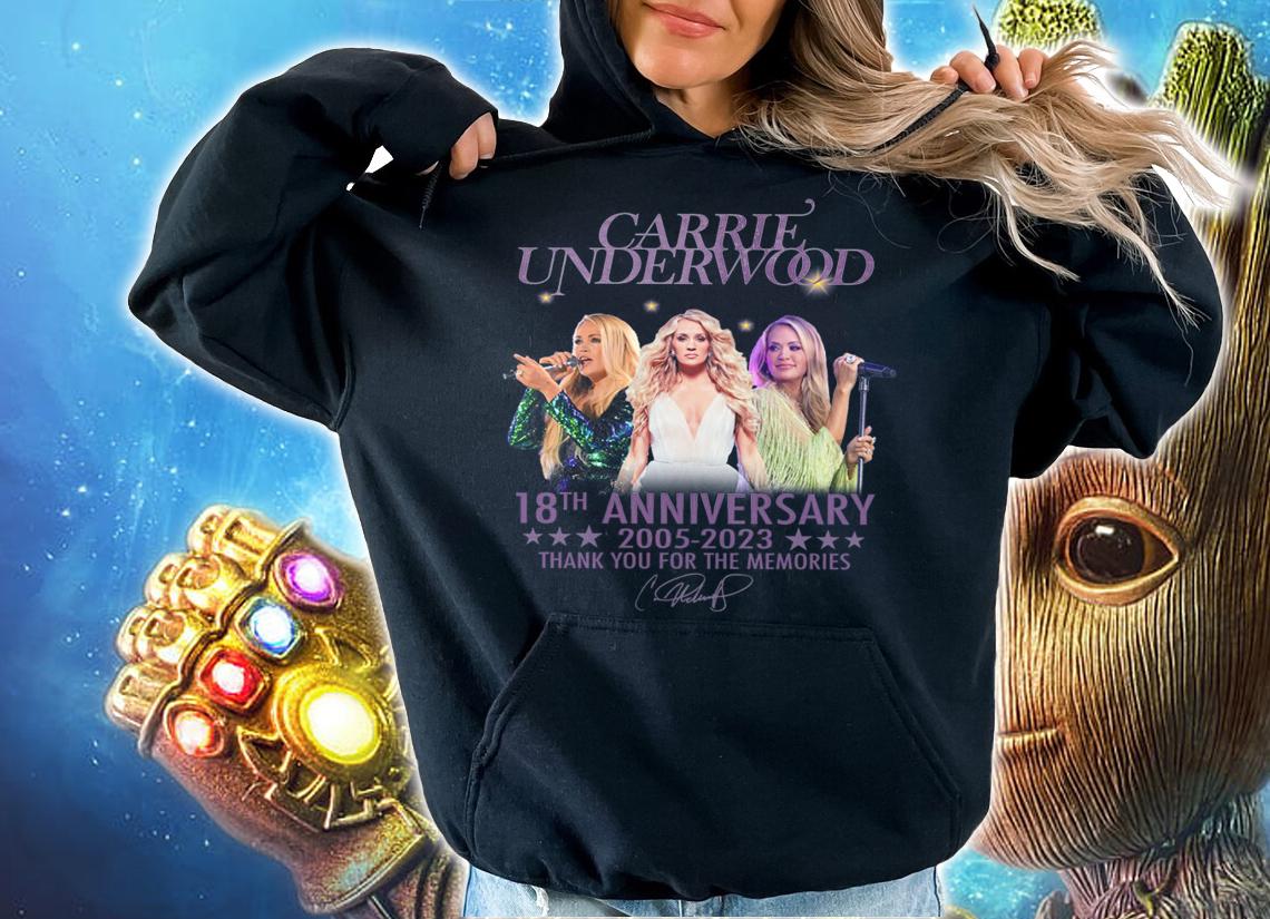 Carrie Underwood 18th Anniversary 2005-2023 Thank You For The Memories Signature t-shirt hoodie