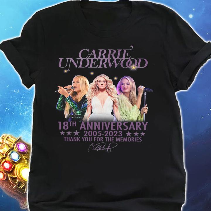 Carrie Underwood 18th Anniversary 2005-2023 Thank You For The Memories Signature t-shirt shirt