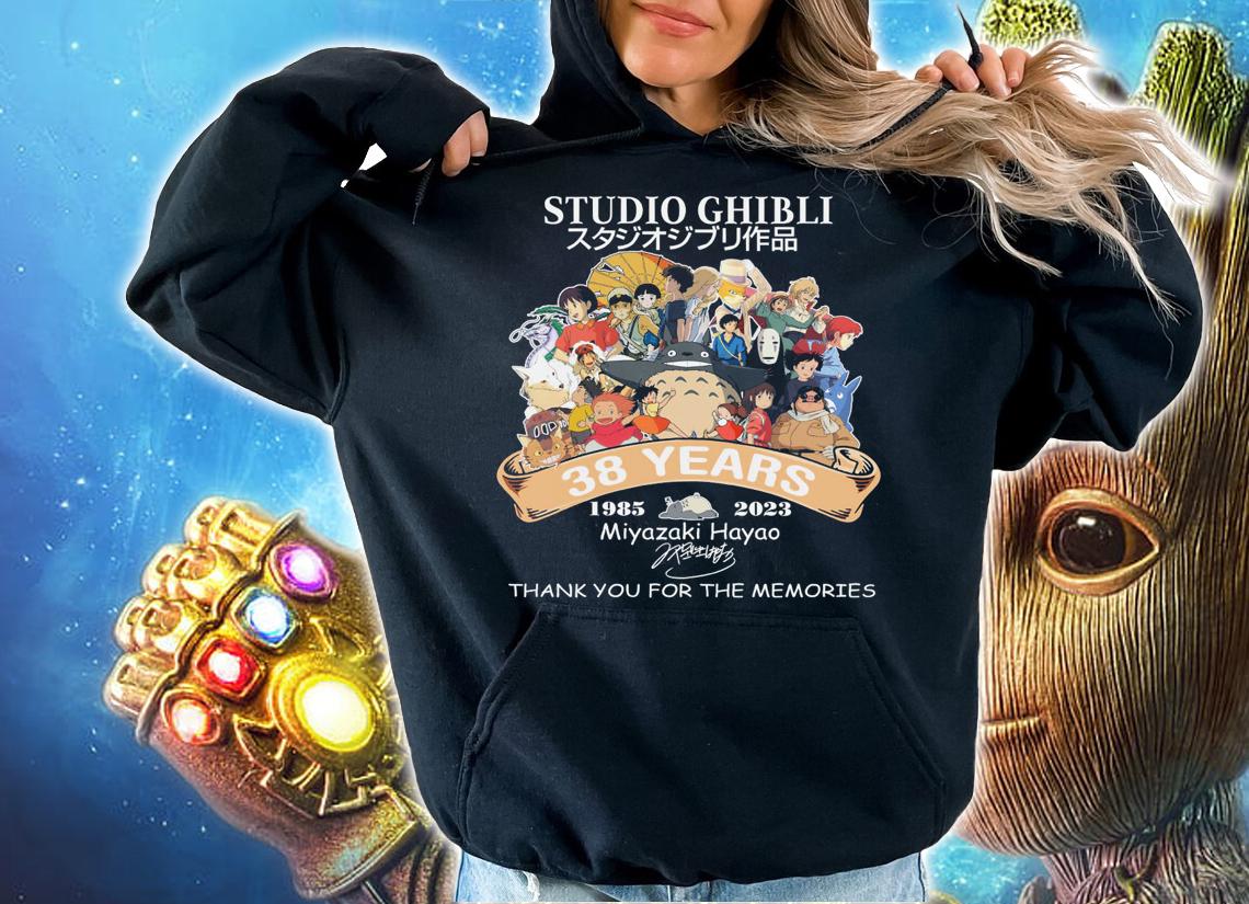 Studio Ghibli 38 Years 1985-2023 thank you for the memories signature t-shirt hoodie