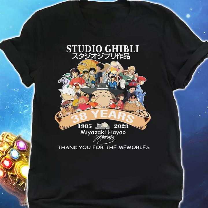 Studio Ghibli 38 Years 1985-2023 thank you for the memories signature t-shirt shirt