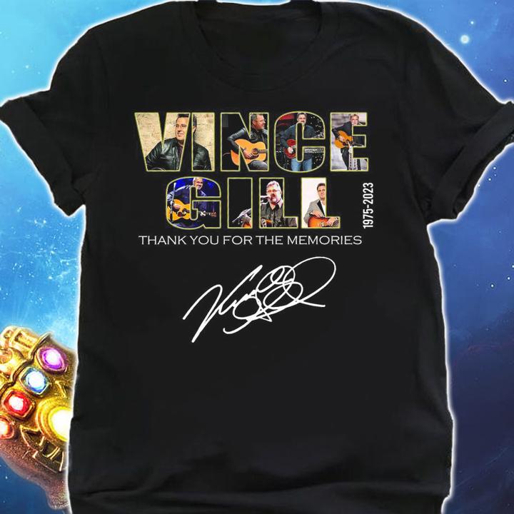 Vince Gill 1975-2023 thank you for the memories signature t-shirt shirt