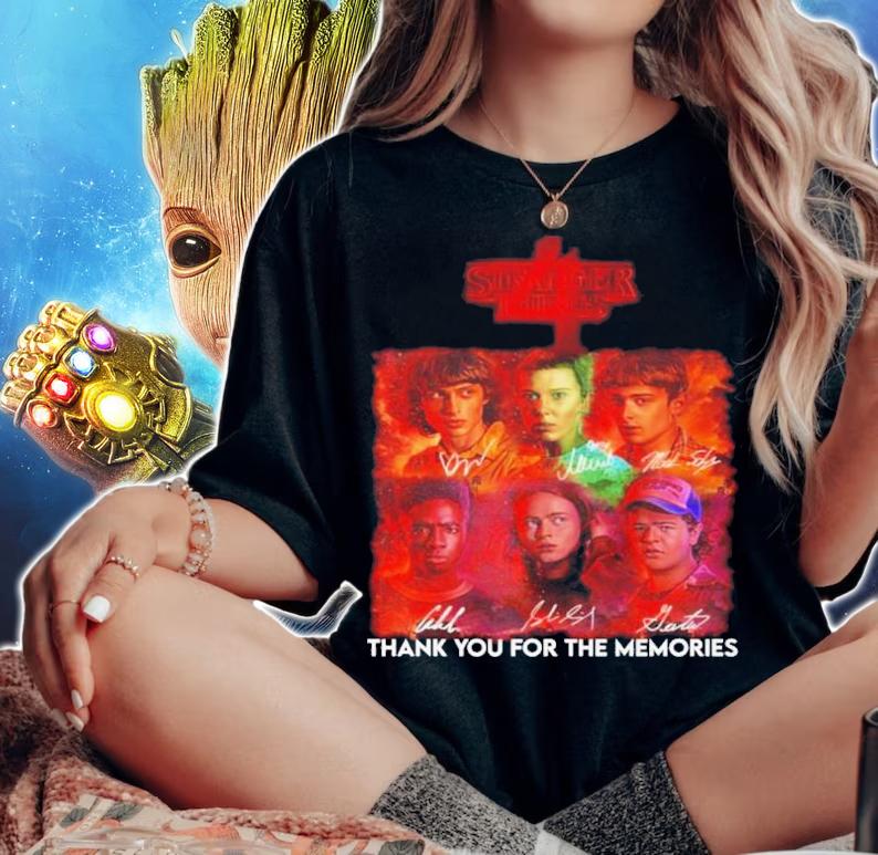 Stranger Things Season 4 Signatures Thank You For The Memories Shirt t-shirt woman shirt