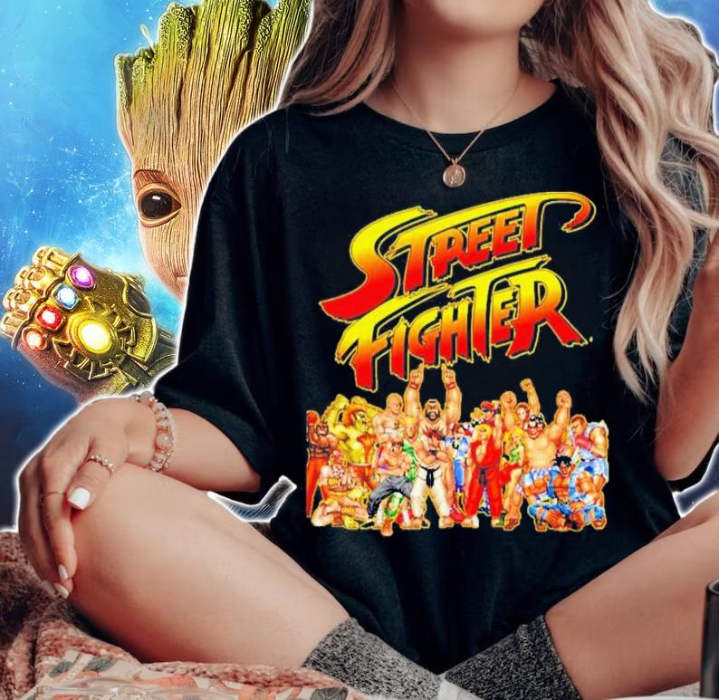 Street Fighter Retro Game T-Shirt t-shirt woman shirt