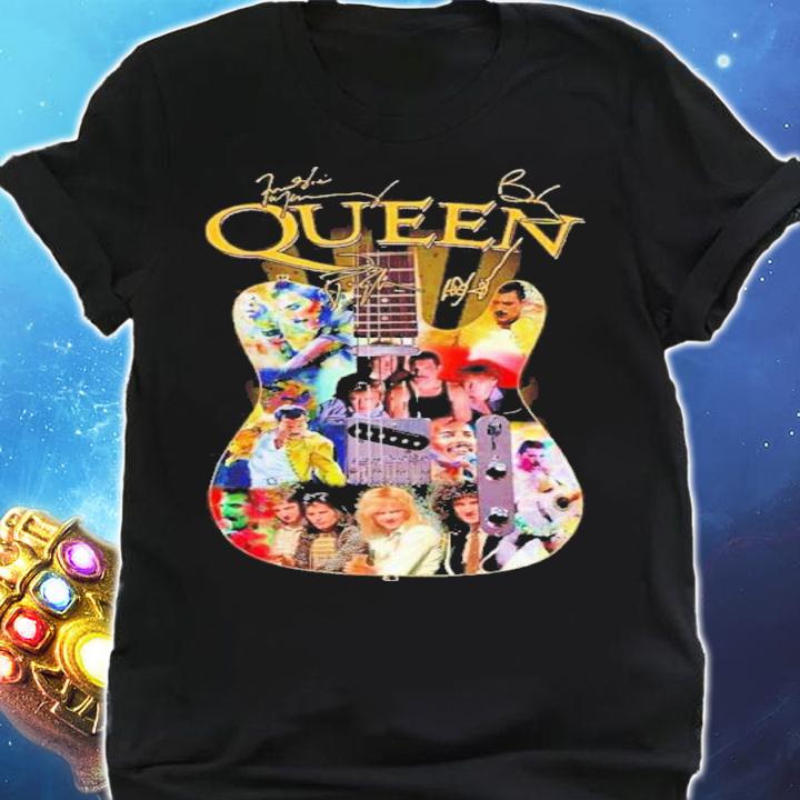 The Queen Band Members Guitar Signatures Shirt t-shirt shirt