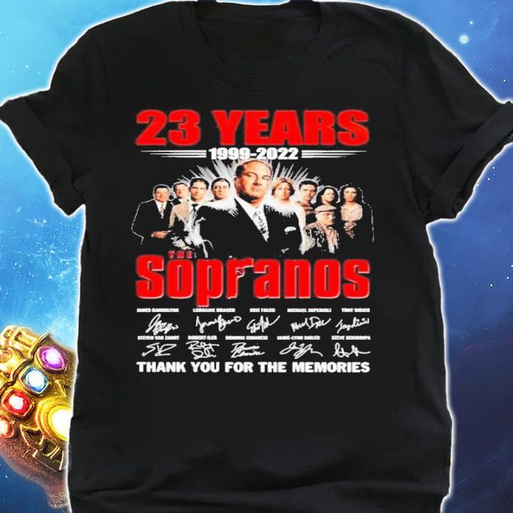 The Sopranos 23 Years 1999-2022 Signatures Thank You For The Memories Shirt t-shirt shirt