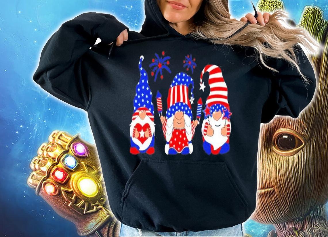Three Patriotic American Gnomes 4th Of July Gnomie Independence Day Shirt t-shirt hoodie
