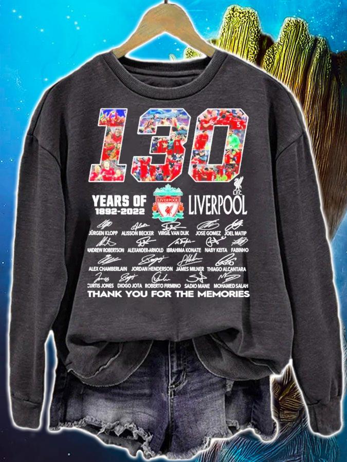 130 Years Of 1892-2022 Liverpool Signatures Thank You For The Memories Shirt t-shirt sweatshirt