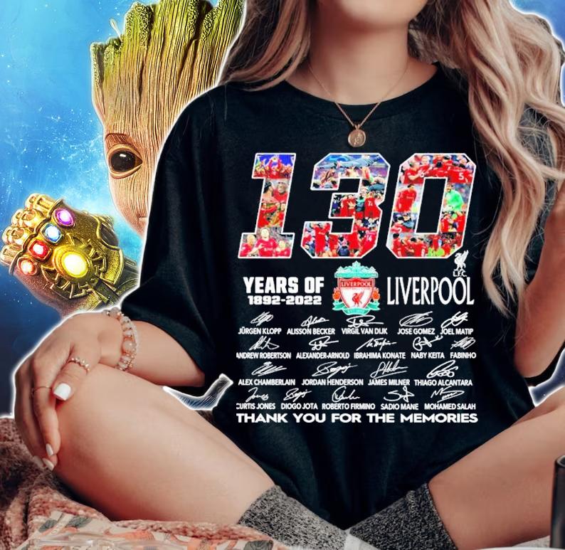 130 Years Of 1892-2022 Liverpool Signatures Thank You For The Memories Shirt t-shirt woman shirt