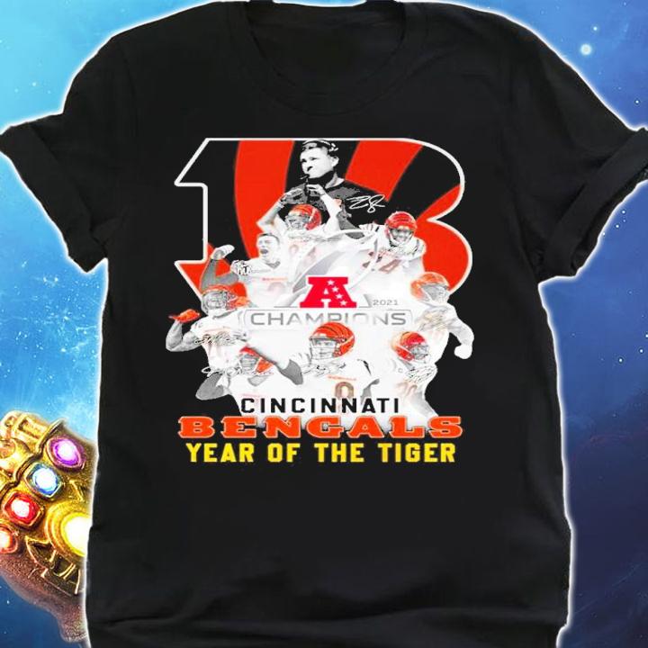 2021 Champions Cincinnati Bengals Year Of The Tiger Signatures Shirt t-shirt shirt