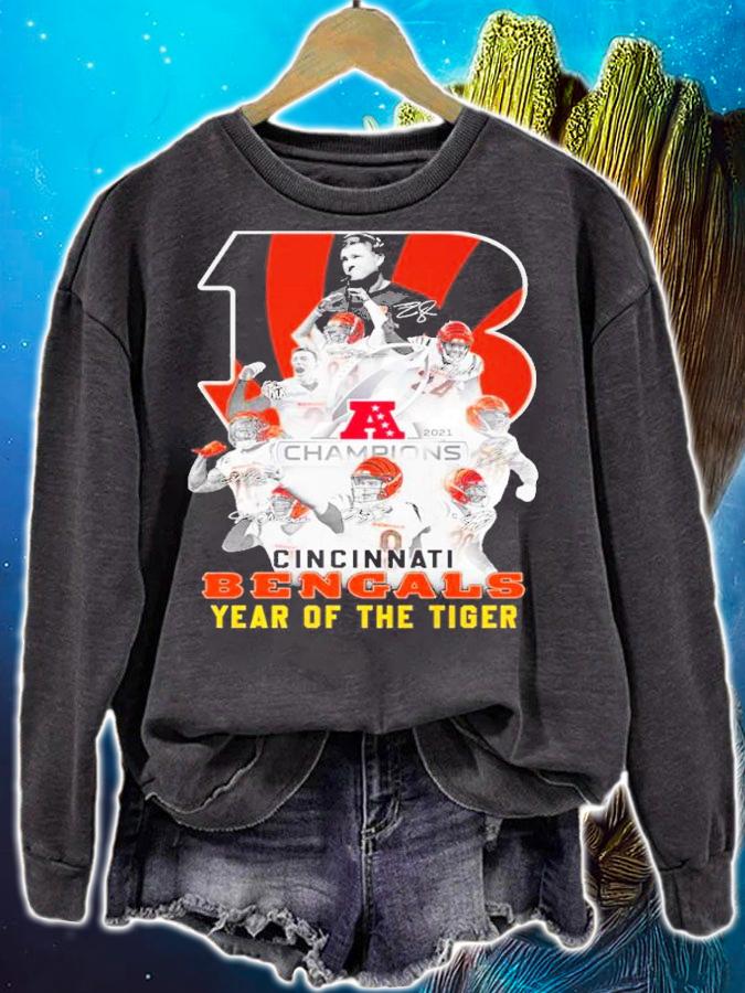 2021 Champions Cincinnati Bengals Year Of The Tiger Signatures Shirt t-shirt sweatshirt
