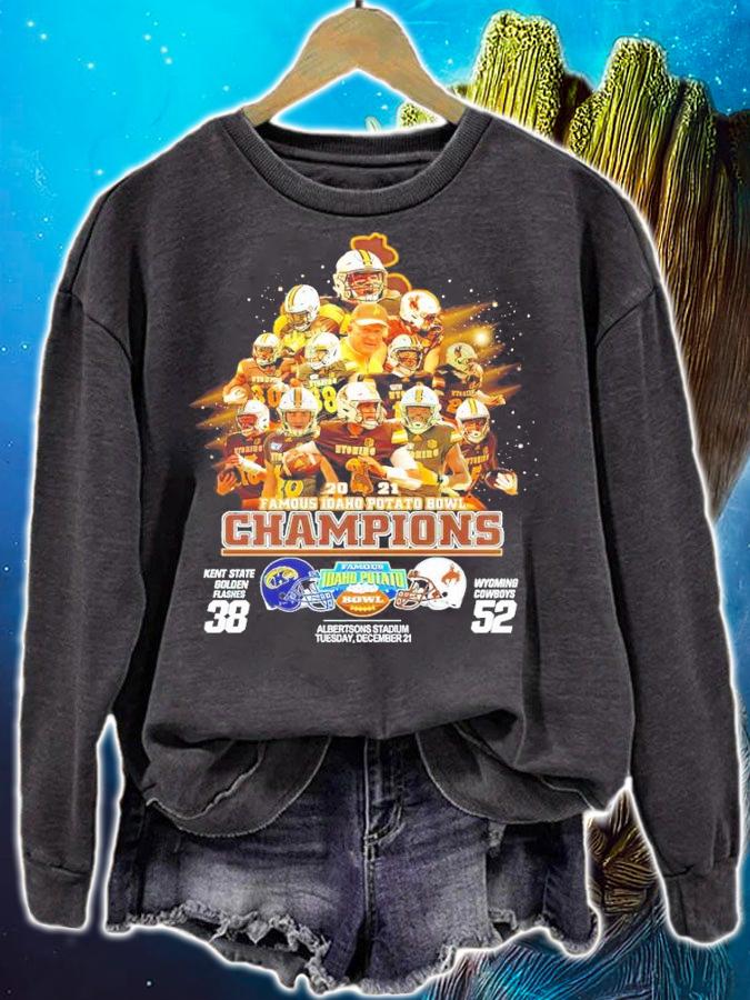 2021 Famous Idaho Potato Bowl Kent State Golden Flashes 38 Vs Wyoming Cowboys 52 Shirt t-shirt sweatshirt