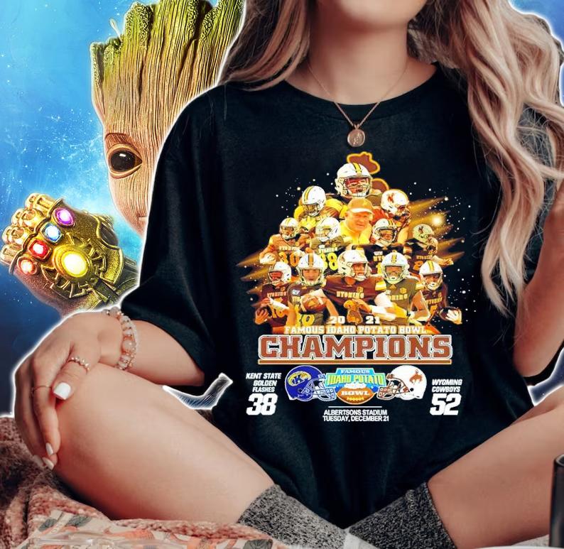2021 Famous Idaho Potato Bowl Kent State Golden Flashes 38 Vs Wyoming Cowboys 52 Shirt t-shirt woman shirt