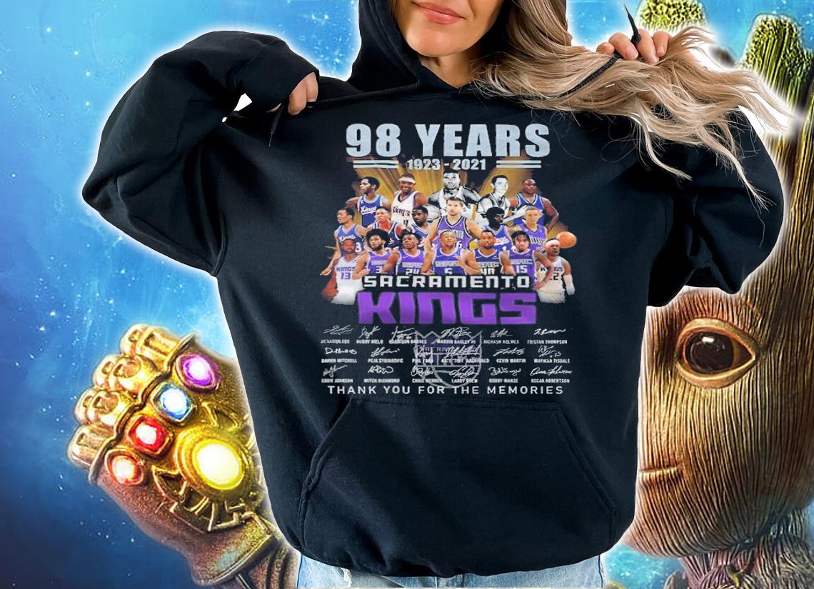 98 Years 1923-2021 Sacramento Kings Signatures Thank You For The Memories Shirt t-shirt hoodie