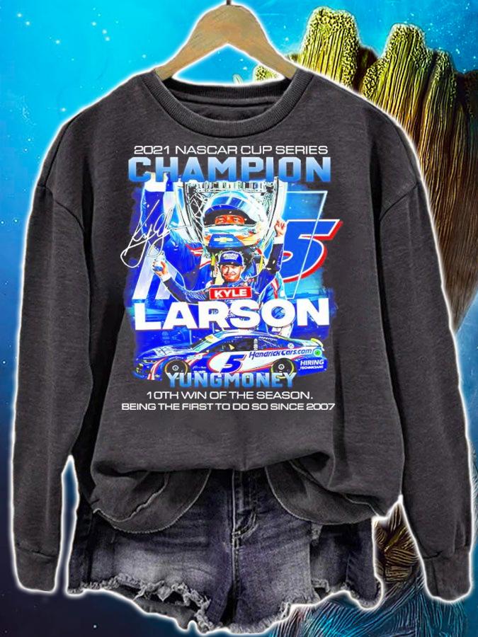 2021 Nascar Cup Series Champion Kyle Larson Yungmoney Shirt 10th Win Of The Season Shirt t-shirt sweatshirt