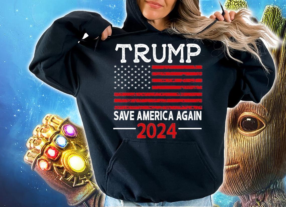 2024 Trump Save America Again USA Flag Vintage T-Shirt t-shirt hoodie