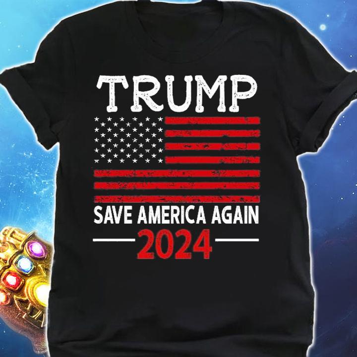 2024 Trump Save America Again USA Flag Vintage T-Shirt t-shirt shirt