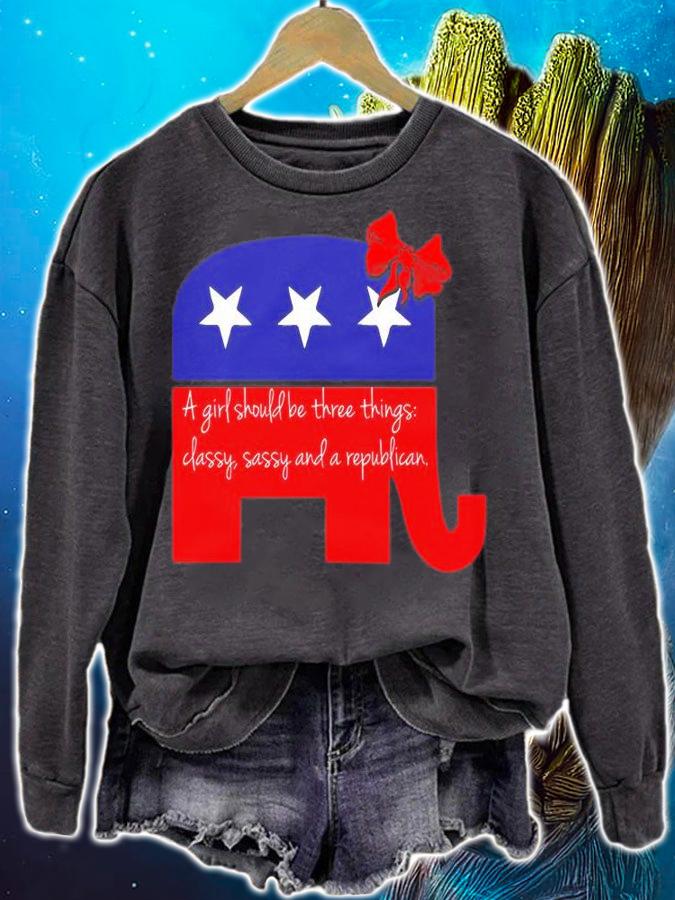 A Girl Should Be Classy Sassy And Republican T-Shirt t-shirt sweatshirt