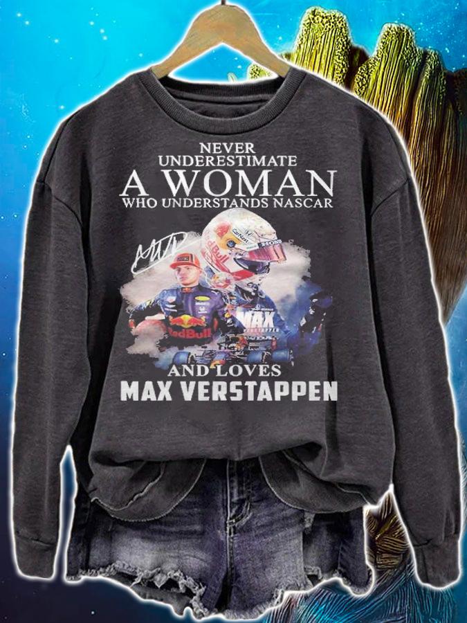 A woman who understand Nascar and loves Max Verstappen signature shirt t-shirt sweatshirt