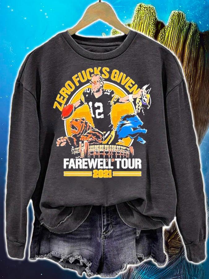 Aaron Rodgers Zero Fucks Given Farewell Tour 2021 Green Bay Packers T-shirt t-shirt sweatshirt
