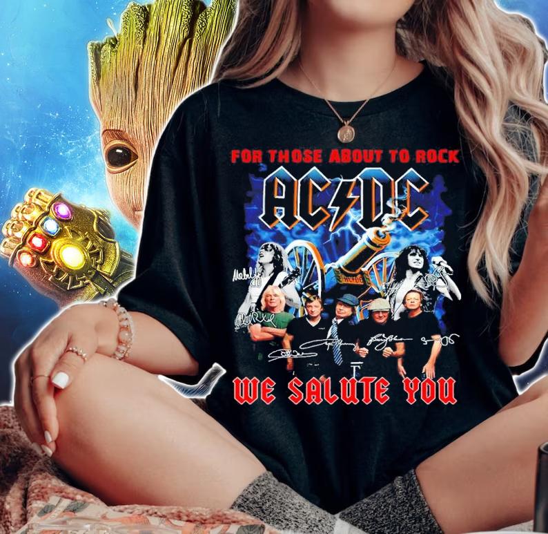 ACDC For Those About To Rock We Salute You Signatures Shirt t-shirt woman shirt