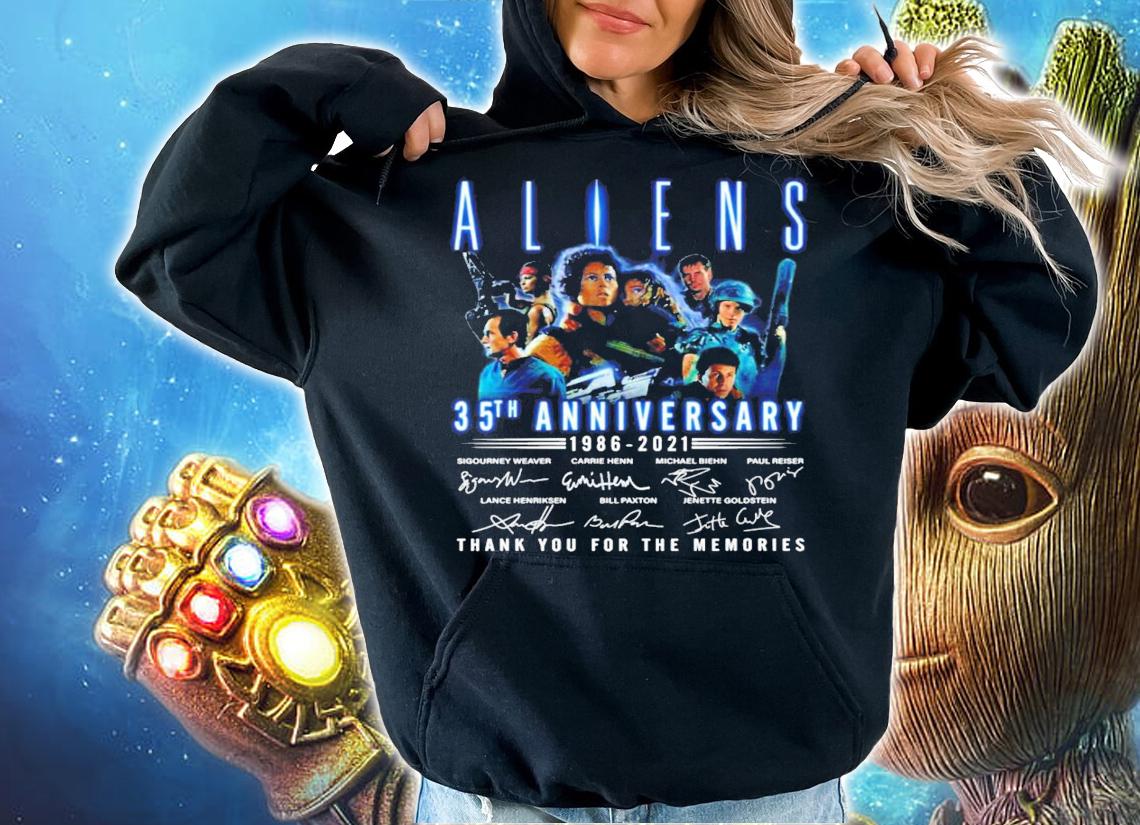 Aliens 35th Anniversary 1986-2021 Signatures Thank You For The Memories Shirt t-shirt hoodie