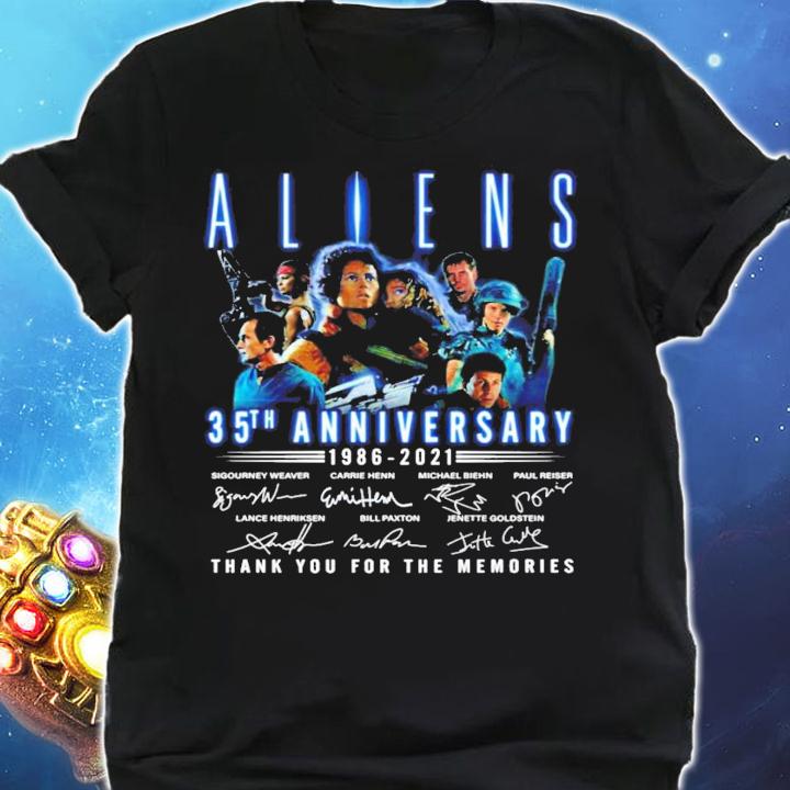 Aliens 35th Anniversary 1986-2021 Signatures Thank You For The Memories Shirt t-shirt shirt