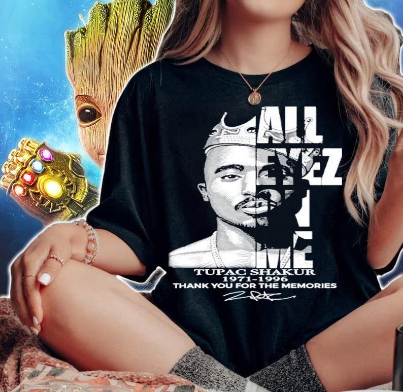 All Eyez On Me Tupac Shakur 1971-1996 Signatures Thank You For The Memories Shirt t-shirt woman shirt