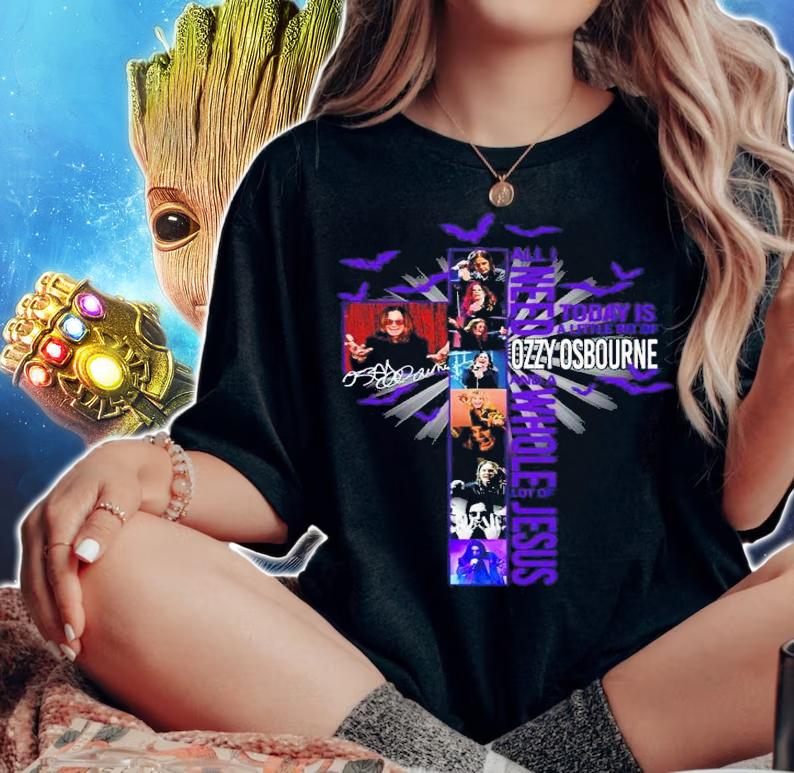 All I Need Today Is A Little Bit Of Ozzy Osbourne And A Whole Lot Of Jesus Signatures Shirt t-shirt woman shirt