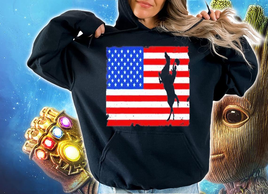 American Flag Distressed Horse Riding Rodeo T-Shirt t-shirt hoodie
