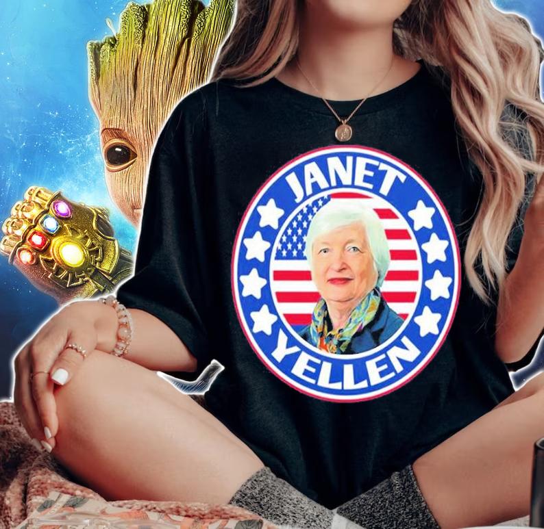 American Flag Janet Yellen T-Shirt t-shirt woman shirt