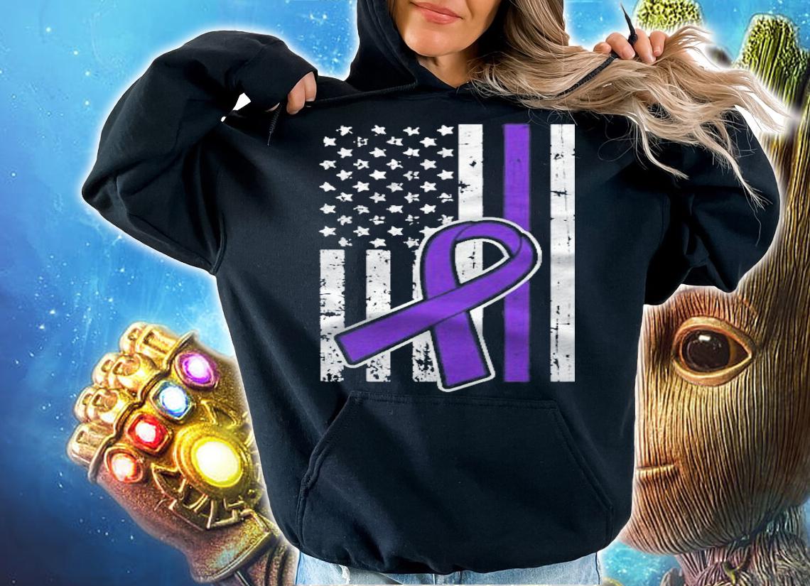 American Flag Us Purple Ribbon Lupus Cool Awareness Gifts T-shirt t-shirt hoodie