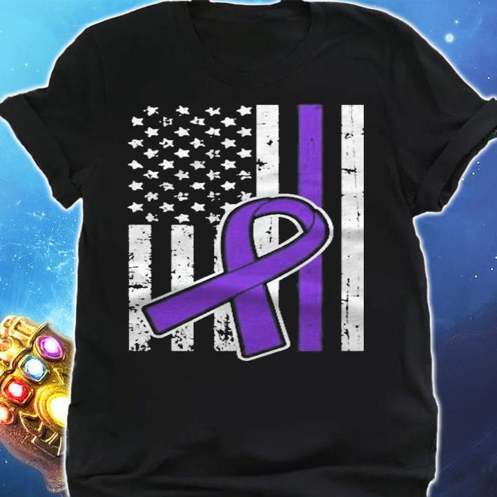 American Flag Us Purple Ribbon Lupus Cool Awareness Gifts T-shirt t-shirt shirt
