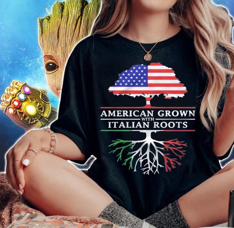 American Grown With Italian Roots  Italy Pullover Shirt t-shirt woman shirt