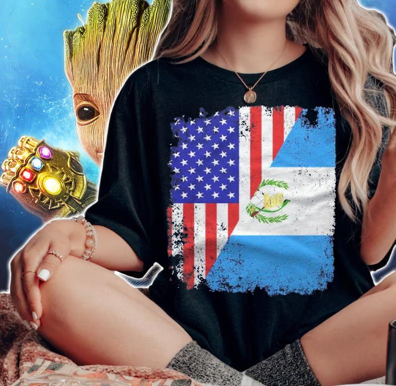 American Guatemalan Roots Half American Usa Guatemala Flags Shirt t-shirt woman shirt