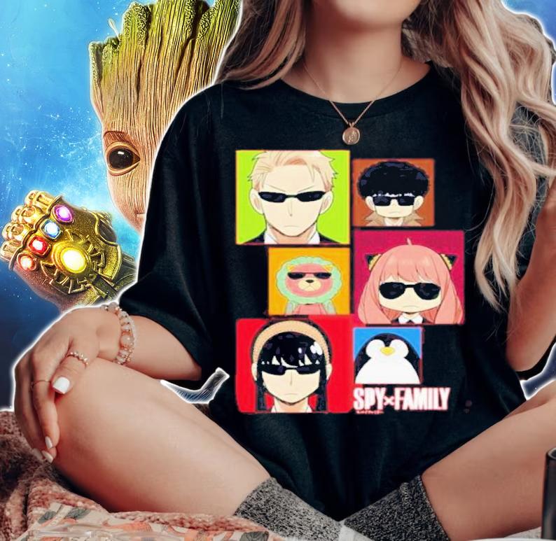 Anime Spy X Family Sunglasses Shirt t-shirt woman shirt