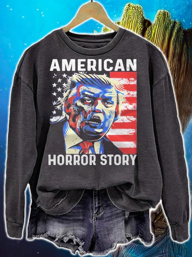 Anti Trump Horror American Story Zombie Trump Halloween Gift t-shirt sweatshirt