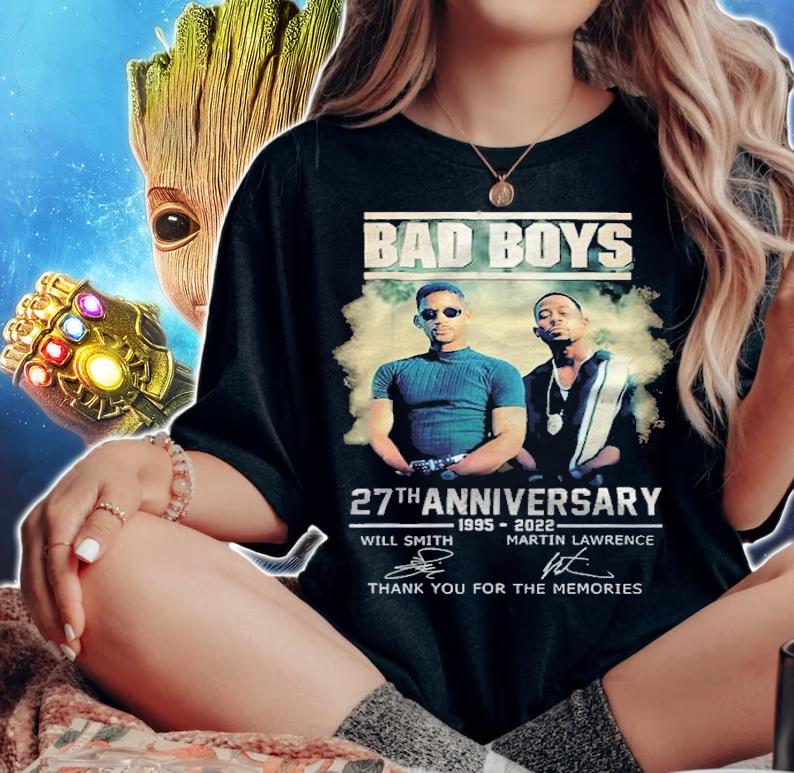 Bad Boys 27th Anniversary 1995-2022 Signatures Thank You For The Memories Shirt t-shirt woman shirt