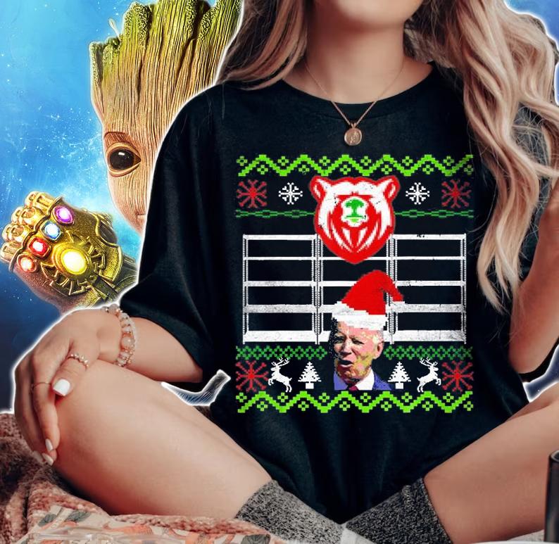 Bare Shelves Biden Meme Ugly Christmas Sweater T-Shirt t-shirt woman shirt