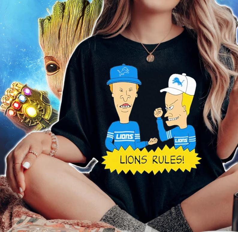 Beavis and Butt-Head Detroit Lions Rules NFL T-Shirt t-shirt woman shirt