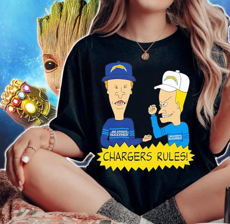 Beavis and Butt-Head Los Angeles Chargers Rules NFL T-Shirt t-shirt woman shirt