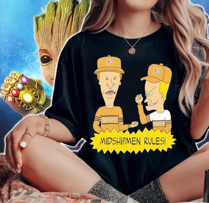 Beavis and Butt-Head Navy Midshipmen Rules NCAA T-Shirt t-shirt woman shirt
